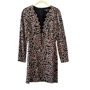 SALONI Nurul Floral Print Liquorice Jasmine Mini Dress Size: 4